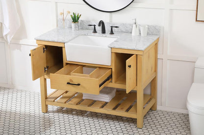 Elegant Furniture & Lighting - Clement 48 inch Single bathroom vanity in natural wood with backsplash - VF60148NW-BS veiw 4