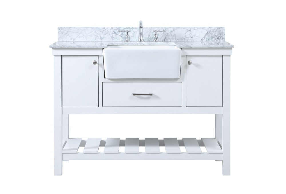 Elegant Furniture & Lighting - Clement 48 inch Single bathroom vanity in white with backsplash - VF60148WH-BS veiw 1