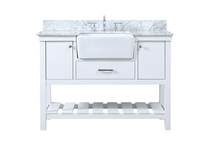 Elegant Furniture & Lighting - Clement 48 inch Single bathroom vanity in white with backsplash - VF60148WH-BS veiw 1