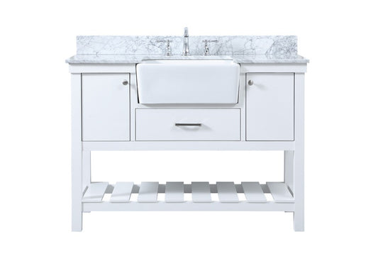 Elegant Furniture & Lighting - Clement 48 inch Single bathroom vanity in white with backsplash - VF60148WH-BS veiw 1