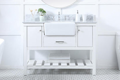 Elegant Furniture & Lighting - Clement 48 inch Single bathroom vanity in white with backsplash - VF60148WH-BS veiw 2