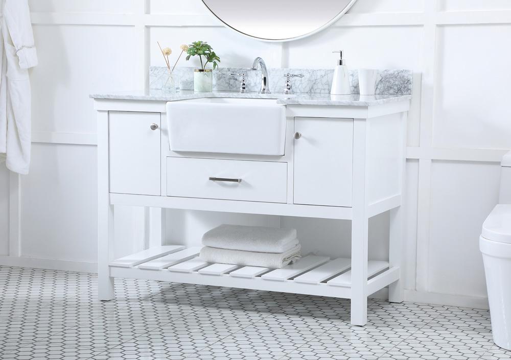 Elegant Furniture & Lighting - Clement 48 inch Single bathroom vanity in white with backsplash - VF60148WH-BS veiw 3
