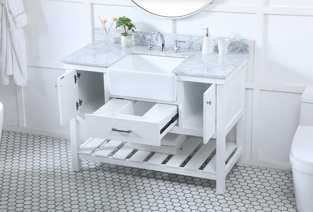 Elegant Furniture & Lighting - Clement 48 inch Single bathroom vanity in white with backsplash - VF60148WH-BS veiw 4