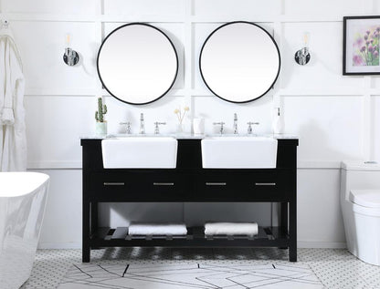Elegant Furniture & Lighting - Clement 60 inch double bathroom vanity in black - VF60160DBK veiw 5