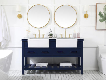 Elegant Furniture & Lighting - Clement 60 inch double bathroom vanity in blue - VF60160DBL veiw 5