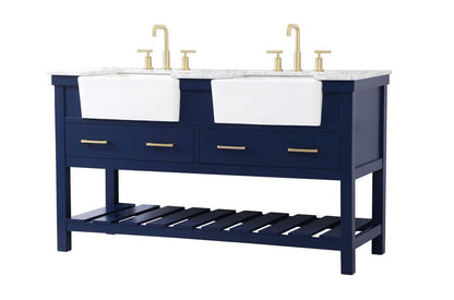 Elegant Furniture & Lighting - Clement 60 inch double bathroom vanity in blue - VF60160DBL veiw 8