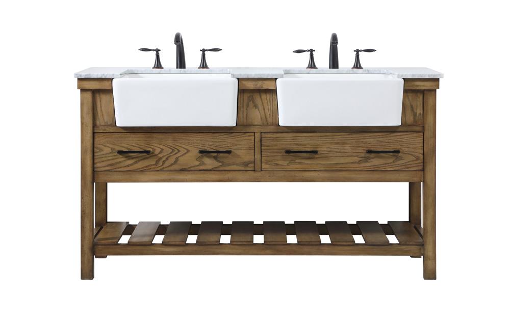 Elegant Furniture & Lighting - Clement 60 inch double bathroom vanity in driftwood - VF60160DDW veiw 1