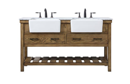 Elegant Furniture & Lighting - Clement 60 inch double bathroom vanity in driftwood - VF60160DDW veiw 1