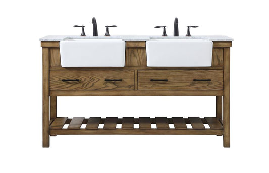 Elegant Furniture & Lighting - Clement 60 inch double bathroom vanity in driftwood - VF60160DDW veiw 1