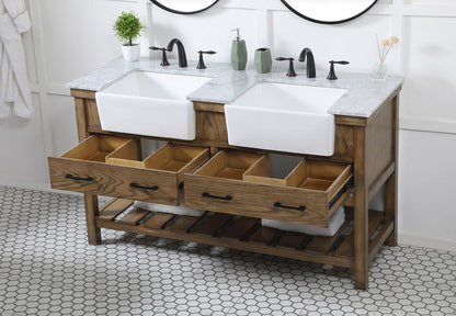 Elegant Furniture & Lighting - Clement 60 inch double bathroom vanity in driftwood - VF60160DDW veiw 4