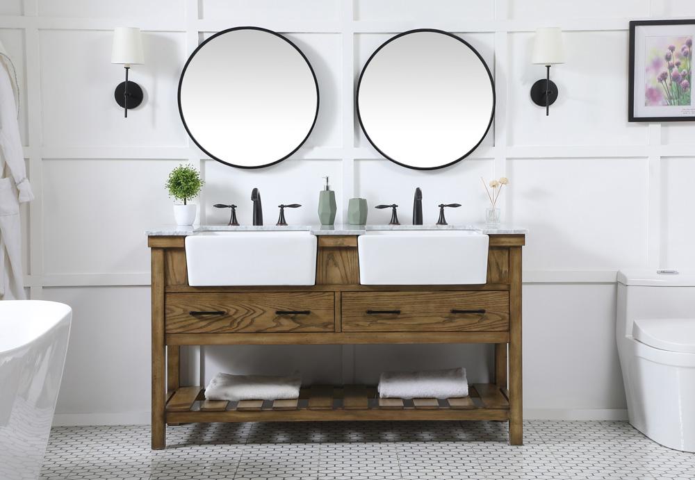 Elegant Furniture & Lighting - Clement 60 inch double bathroom vanity in driftwood - VF60160DDW veiw 5