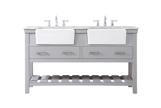 Elegant Furniture & Lighting - Clement 60 inch double bathroom vanity in grey - VF60160DGR veiw 1