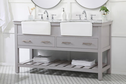 Elegant Furniture & Lighting - Clement 60 inch double bathroom vanity in grey - VF60160DGR veiw 3