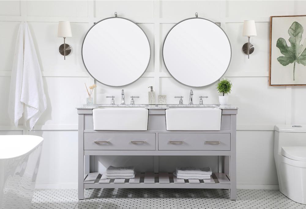 Elegant Furniture & Lighting - Clement 60 inch double bathroom vanity in grey - VF60160DGR veiw 5