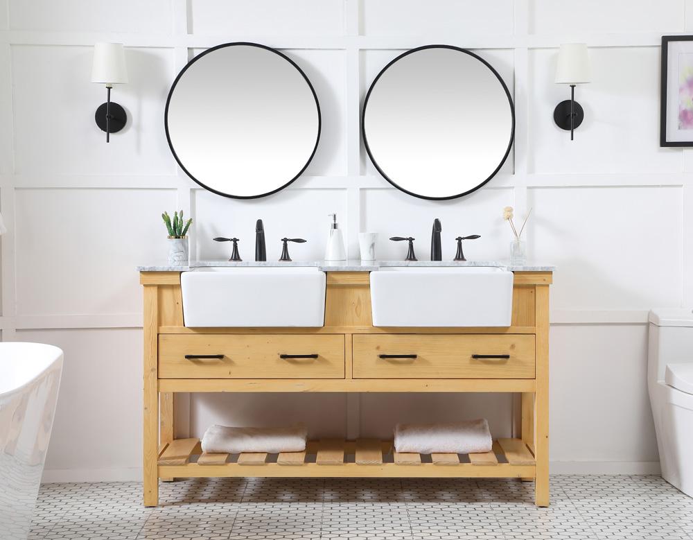 Elegant Furniture & Lighting - Clement 60 inch double bathroom vanity in natural wood - VF60160DNW veiw 5