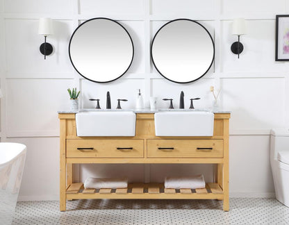 Elegant Furniture & Lighting - Clement 60 inch double bathroom vanity in natural wood - VF60160DNW veiw 5