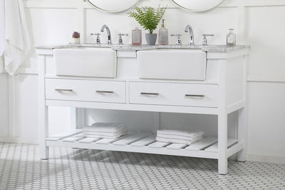 Elegant Furniture & Lighting - Clement 60 inch double bathroom vanity in white - VF60160DWH veiw 3