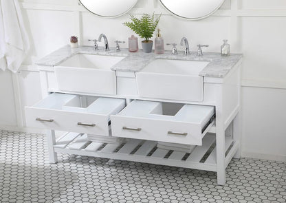 Elegant Furniture & Lighting - Clement 60 inch double bathroom vanity in white - VF60160DWH veiw 4