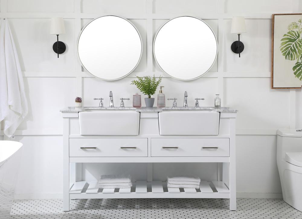 Elegant Furniture & Lighting - Clement 60 inch double bathroom vanity in white - VF60160DWH veiw 5