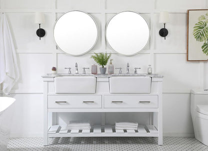 Elegant Furniture & Lighting - Clement 60 inch double bathroom vanity in white - VF60160DWH veiw 5