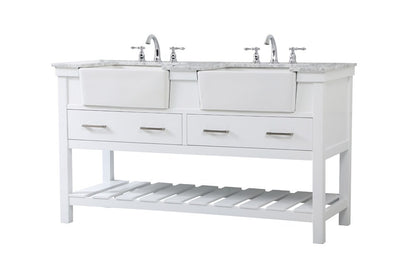 Elegant Furniture & Lighting - Clement 60 inch double bathroom vanity in white - VF60160DWH veiw 8