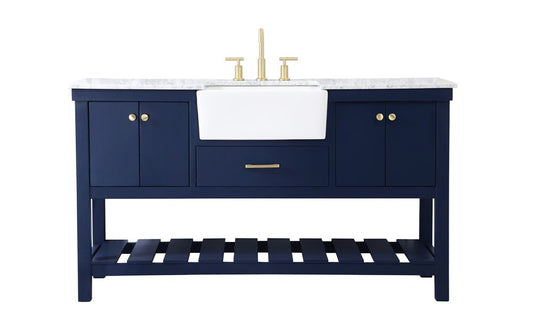 Elegant Furniture & Lighting - Clement 60 inch Single bathroom vanity in blue - VF60160BL veiw 1