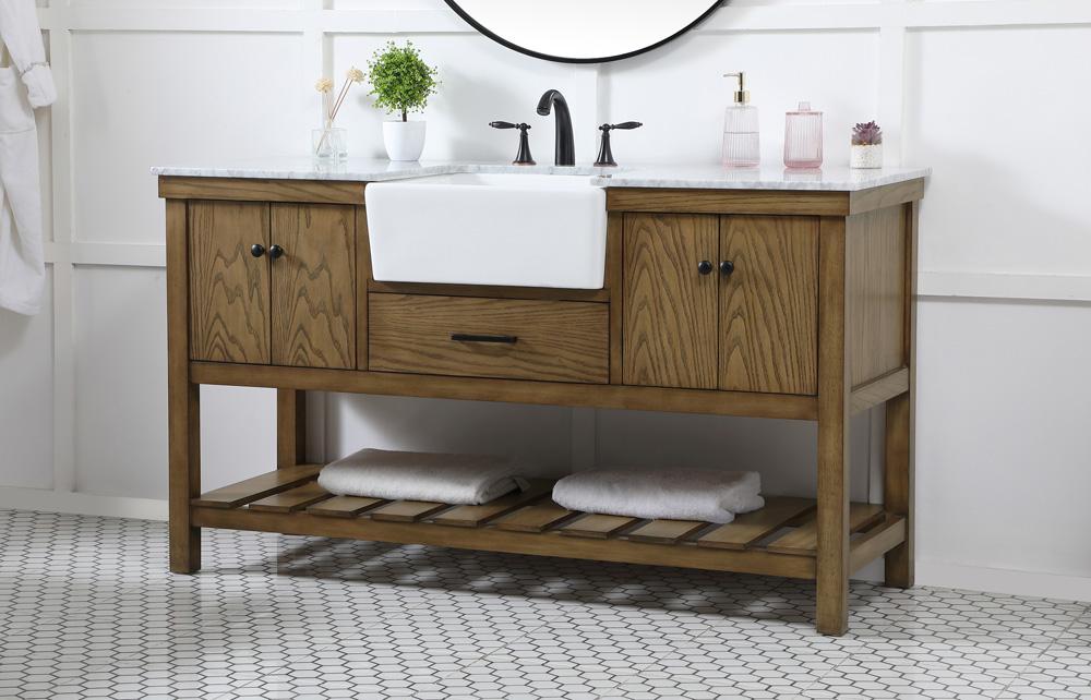 Elegant Furniture & Lighting - Clement 60 inch Single bathroom vanity in driftwood - VF60160DW veiw 3
