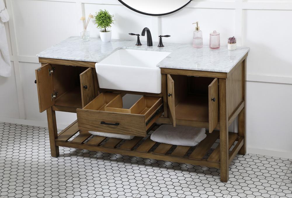 Elegant Furniture & Lighting - Clement 60 inch Single bathroom vanity in driftwood - VF60160DW veiw 4