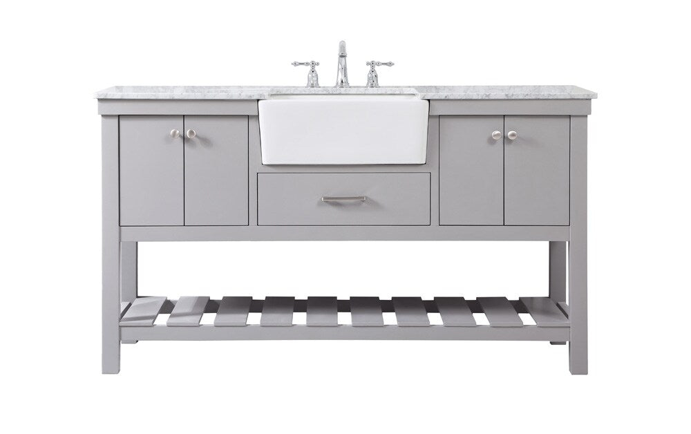 Elegant Furniture & Lighting - Clement 60 inch Single bathroom vanity in grey - VF60160GR veiw 2