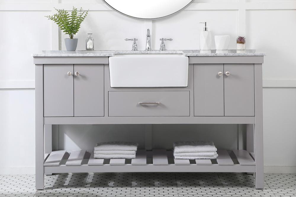 Elegant Furniture & Lighting - Clement 60 inch Single bathroom vanity in grey - VF60160GR veiw 4