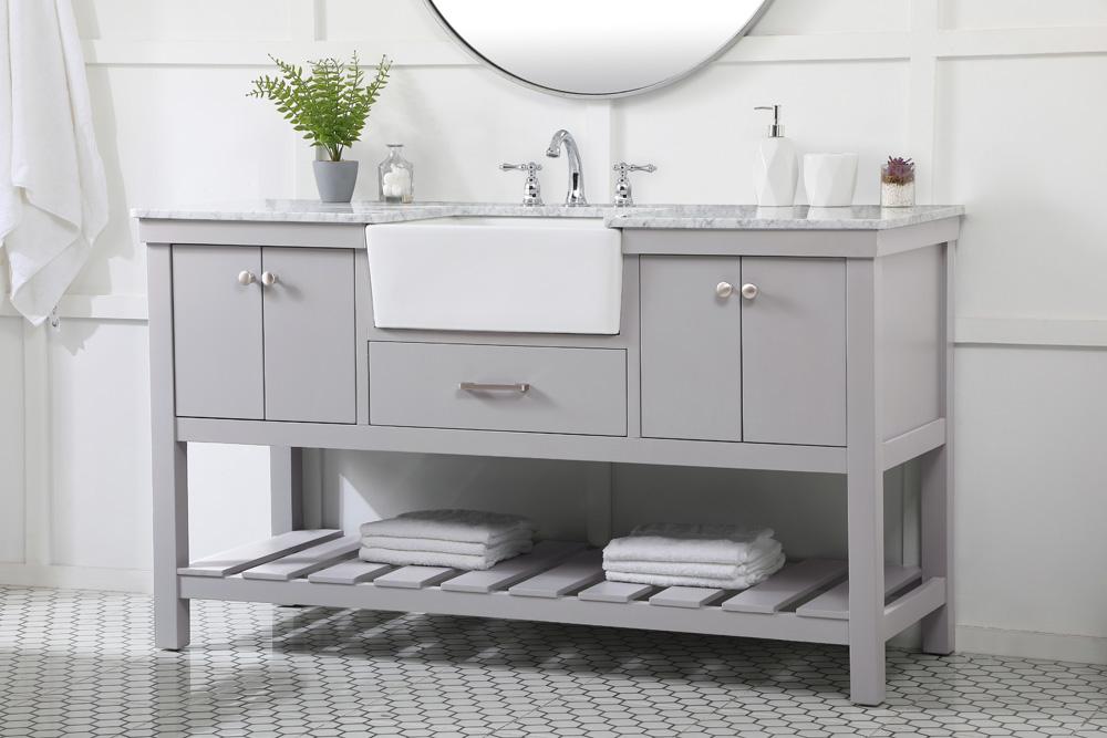 Elegant Furniture & Lighting - Clement 60 inch Single bathroom vanity in grey - VF60160GR veiw 5