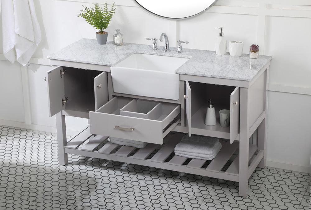 Elegant Furniture & Lighting - Clement 60 inch Single bathroom vanity in grey - VF60160GR veiw 8