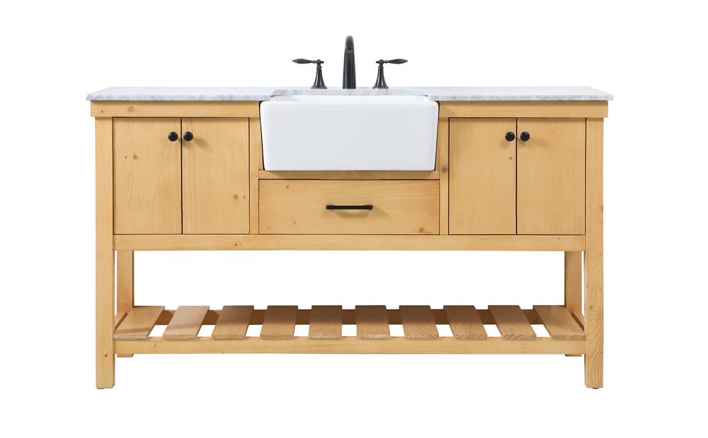 Elegant Furniture & Lighting - Clement 60 inch Single bathroom vanity in natural wood - VF60160NW veiw 1