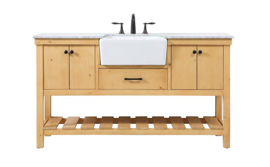 Elegant Furniture & Lighting - Clement 60 inch Single bathroom vanity in natural wood - VF60160NW veiw 1