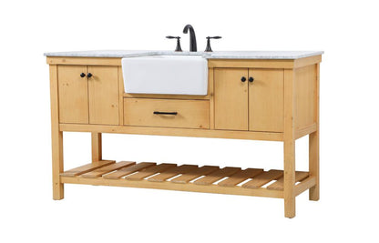 Elegant Furniture & Lighting - Clement 60 inch Single bathroom vanity in natural wood - VF60160NW veiw 8