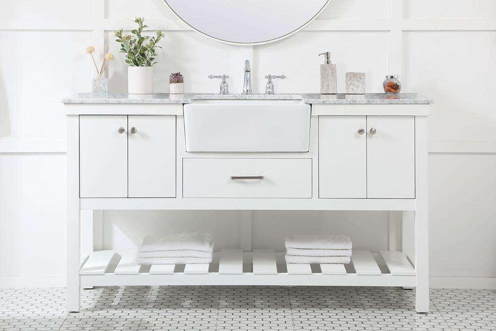 Elegant Furniture & Lighting - Clement 60 inch Single bathroom vanity in white - VF60160WH veiw 2