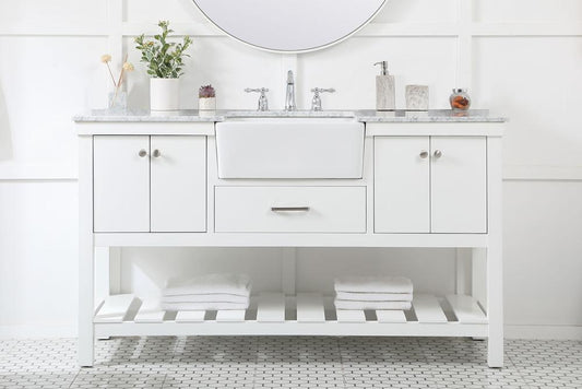 Elegant Furniture & Lighting - Clement 60 inch Single bathroom vanity in white - VF60160WH veiw 2