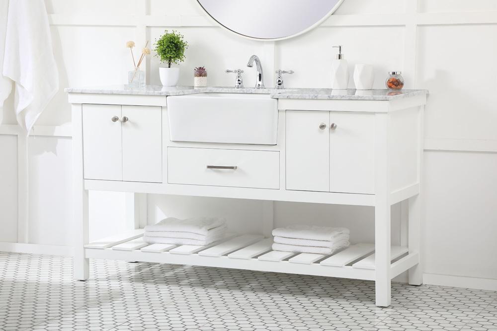 Elegant Furniture & Lighting - Clement 60 inch Single bathroom vanity in white - VF60160WH veiw 3