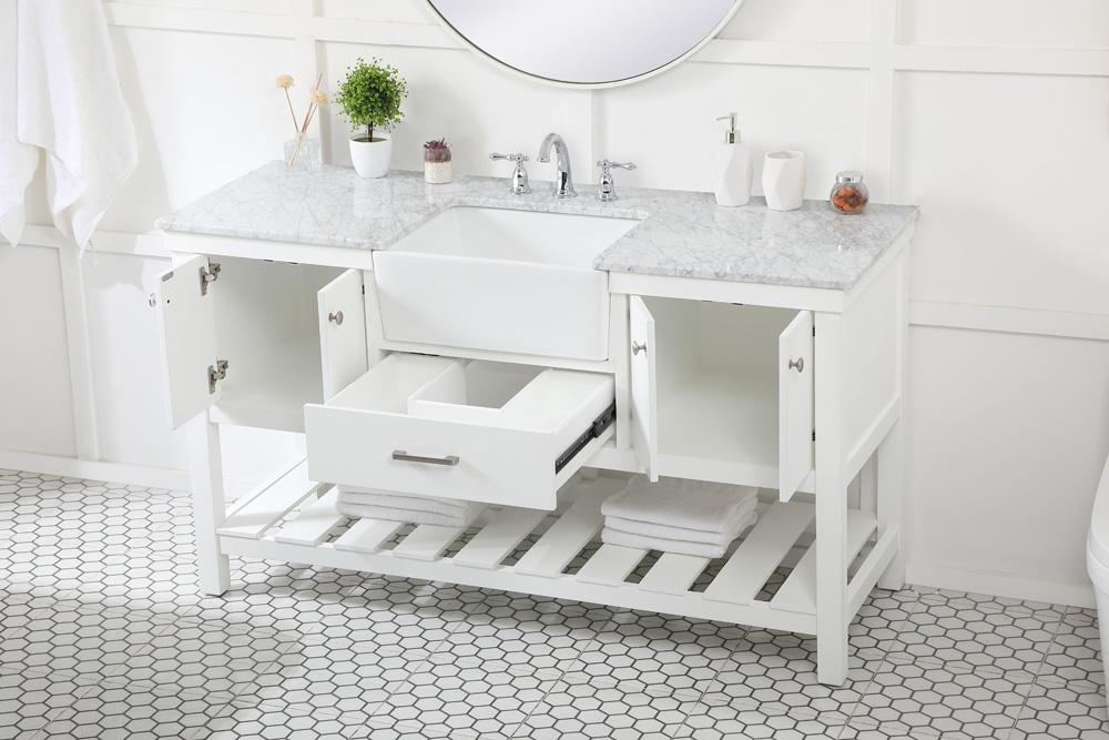Elegant Furniture & Lighting - Clement 60 inch Single bathroom vanity in white - VF60160WH veiw 4