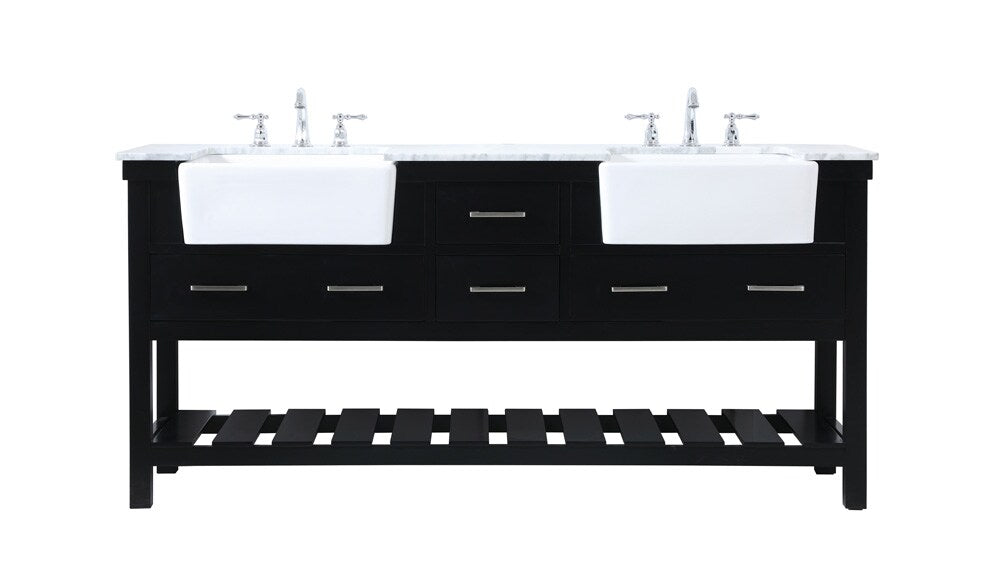 Elegant Furniture & Lighting - Clement 72 inch double bathroom vanity in black - VF60172DBK veiw 1