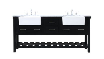Elegant Furniture & Lighting - Clement 72 inch double bathroom vanity in black - VF60172DBK veiw 1