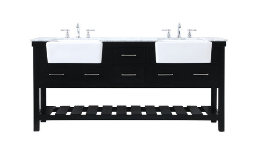 Elegant Furniture & Lighting - Clement 72 inch double bathroom vanity in black - VF60172DBK veiw 1