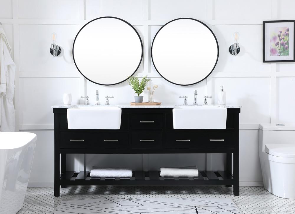 Elegant Furniture & Lighting - Clement 72 inch double bathroom vanity in black - VF60172DBK veiw 5