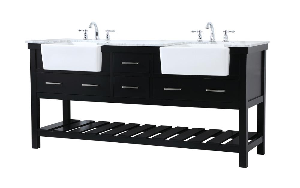 Elegant Furniture & Lighting - Clement 72 inch double bathroom vanity in black - VF60172DBK veiw 8