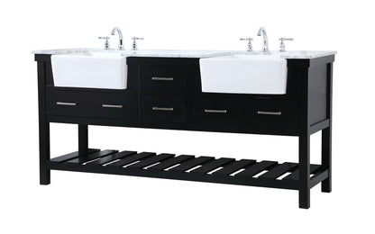 Elegant Furniture & Lighting - Clement 72 inch double bathroom vanity in black - VF60172DBK veiw 8