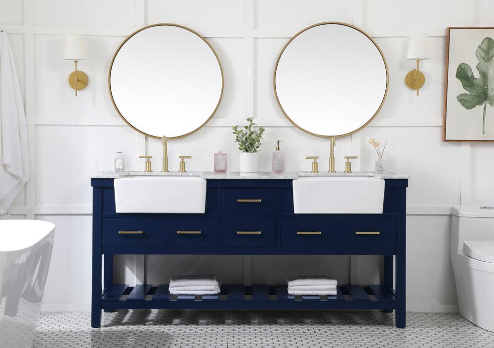 Elegant Furniture & Lighting - Clement 72 inch double bathroom vanity in blue - VF60172DBL veiw 5