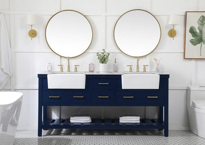 Elegant Furniture & Lighting - Clement 72 inch double bathroom vanity in blue - VF60172DBL veiw 5