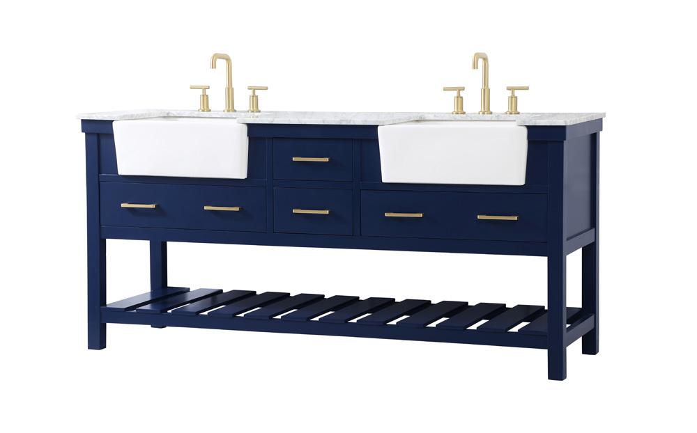 Elegant Furniture & Lighting - Clement 72 inch double bathroom vanity in blue - VF60172DBL veiw 8
