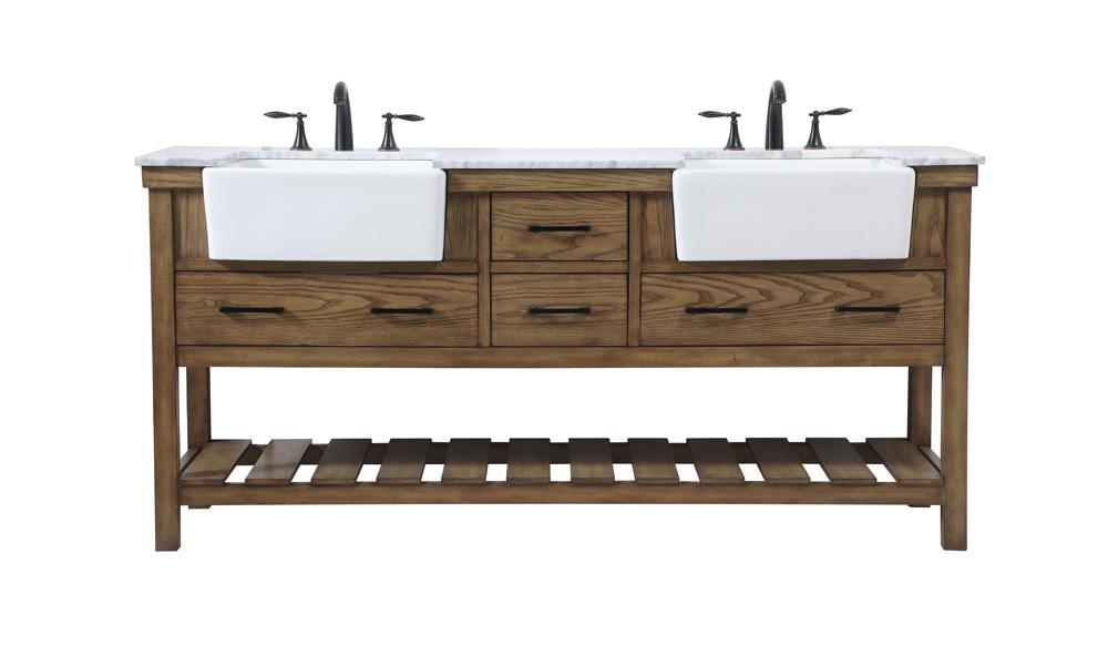 Elegant Furniture & Lighting - Clement 72 inch double bathroom vanity in driftwood - VF60172DDW veiw 1