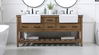 Elegant Furniture & Lighting - Clement 72 inch double bathroom vanity in driftwood - VF60172DDW veiw 2